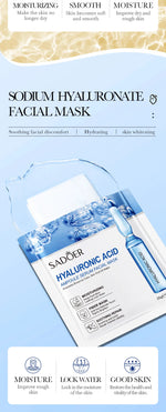30pcs SADOER Vitamin C Hyaluronic Acid 24K Gold Facial Mask Set Moisturizing Whitening Soothing Repair Face Sheet Mask