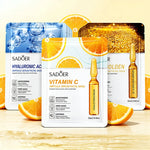 30pcs SADOER Vitamin C Hyaluronic Acid 24K Gold Facial Mask Set Moisturizing Whitening Soothing Repair Face Sheet Mask