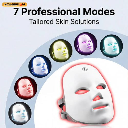 7 Color LED Photon Therapy Face Mask, Anti Acne & Wrinkle Removal, Skin Rejuvenation Beauty Mask for Home Care