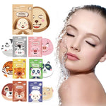 1/7pcs Cartoon Facial Mask Deep Hydrating Sheet Mask Moisturizing Tender Skin Mask Dog Panda Pig Animal Pattern Skin Care