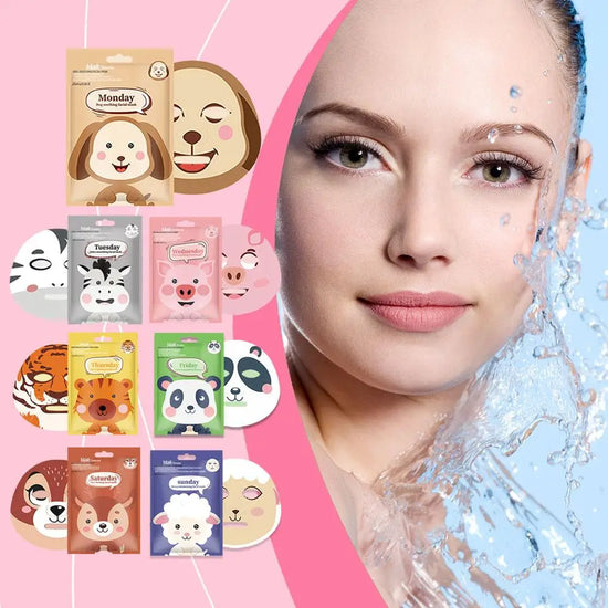 1/7pcs Cartoon Facial Mask Deep Hydrating Sheet Mask Moisturizing Tender Skin Mask Dog Panda Pig Animal Pattern Skin Care
