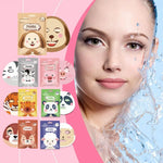 1/7pcs Cartoon Facial Mask Deep Hydrating Sheet Mask Moisturizing Tender Skin Mask Dog Panda Pig Animal Pattern Skin Care
