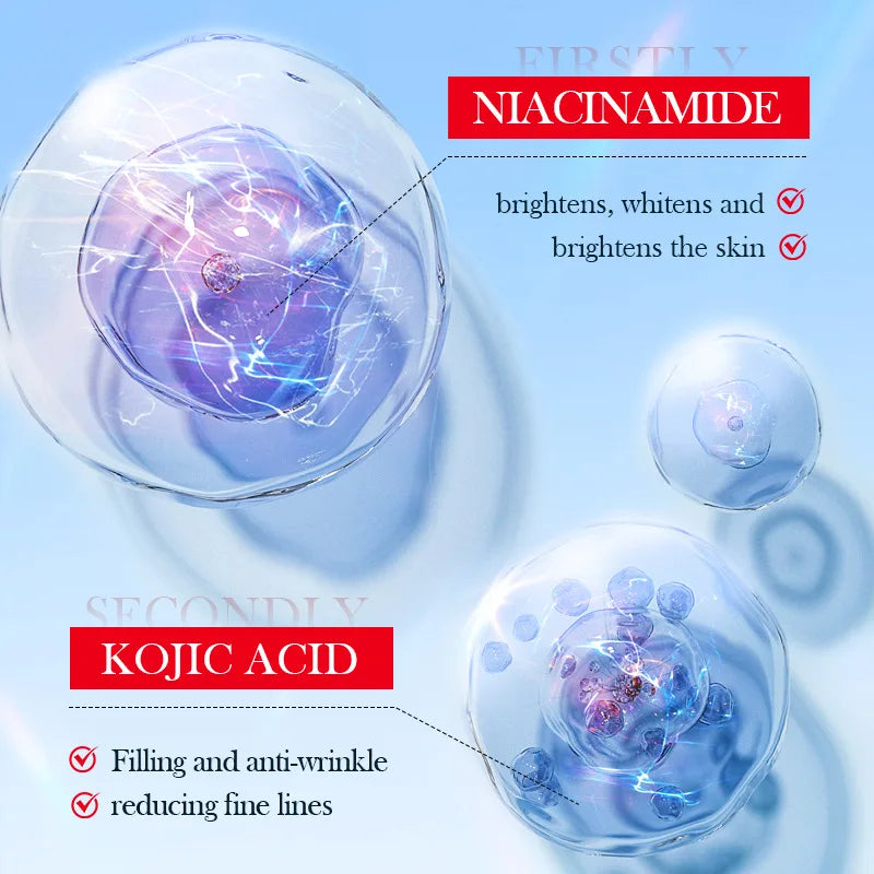5pcs SADOER Kojic Acid Face Mask Moisturizing Brightening Hydrating Facial Masks Face Sheet Masks Beauty Face Skin Care Products